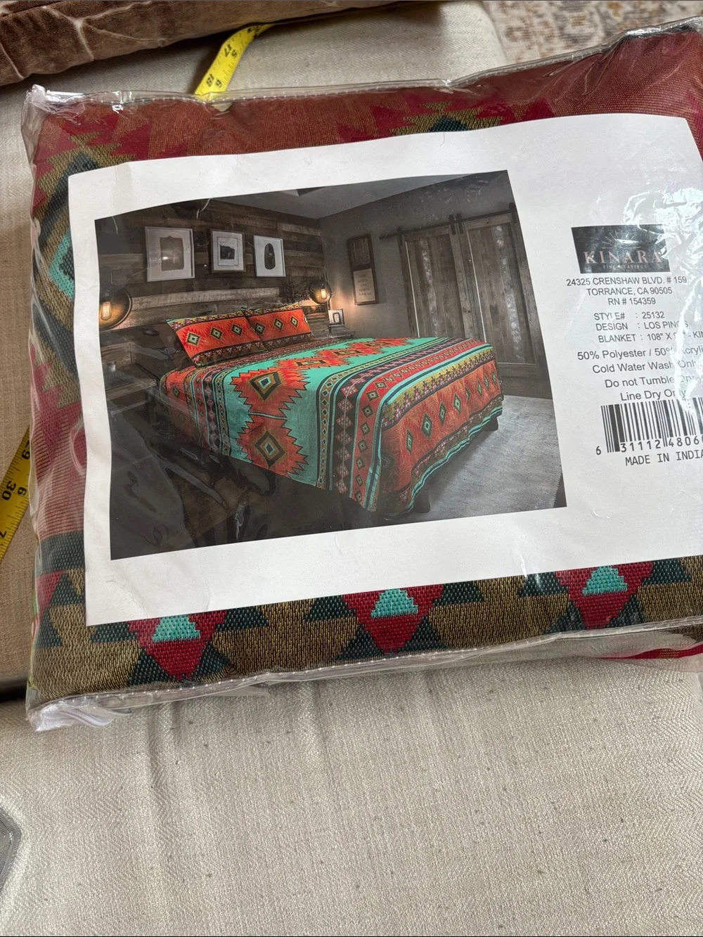 Kinara Los Pinos King Southwestern Aztec Tribal Bedspread Set Western Bedding 3P